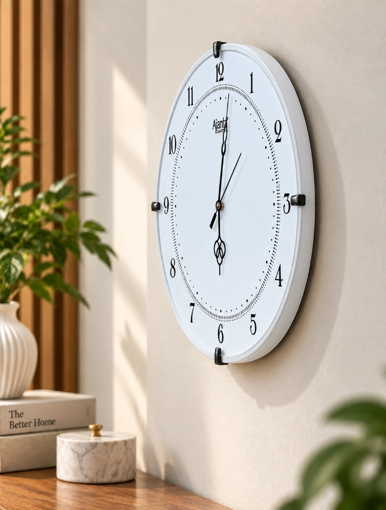 White Ajanta Round Premium Wall Clock 897