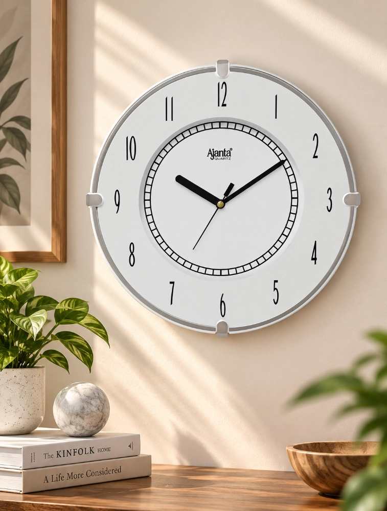 White Ajanta Round Signature Wall Clock 411