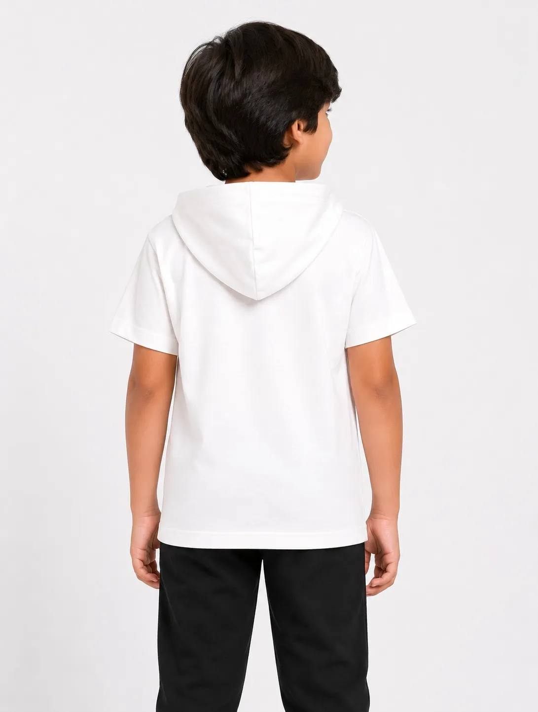 White Boys Premium Printed Half Sleeve Cooper Hood  T Shirt
