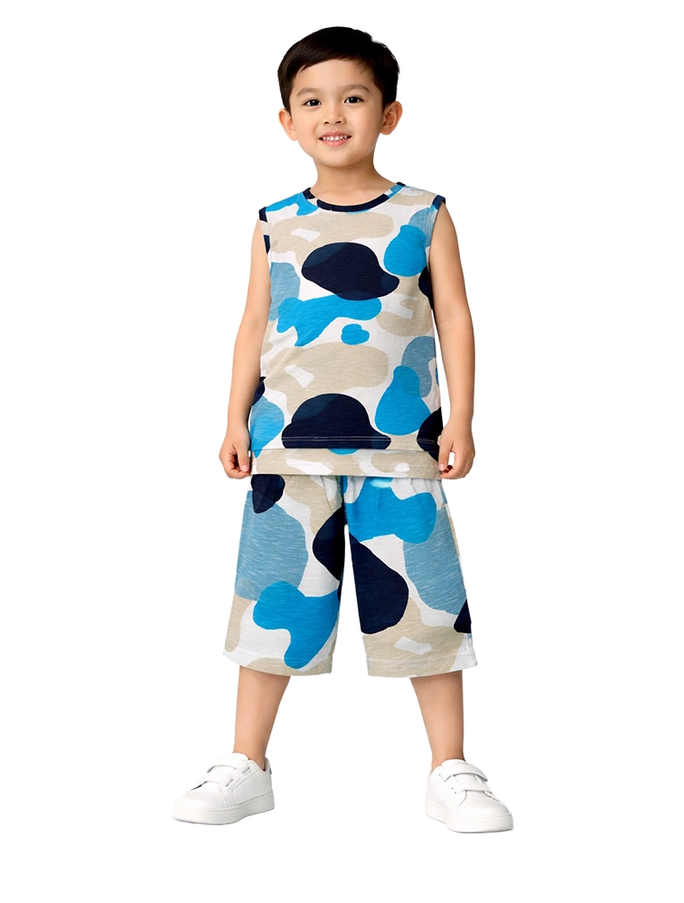 White Boys Printed Co ord Sets