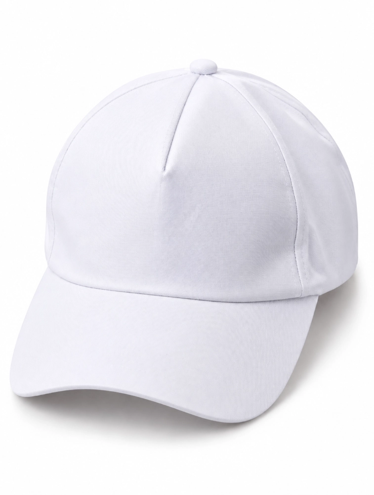 White Cotton Basic Cap with Velcro Closure