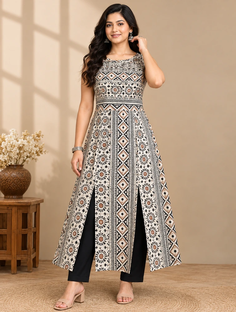 White Geometric Grace Womens Dress