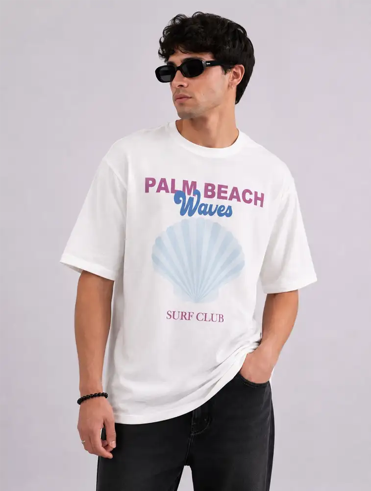 White Mens Casual Printed Half Sleeve T shirt