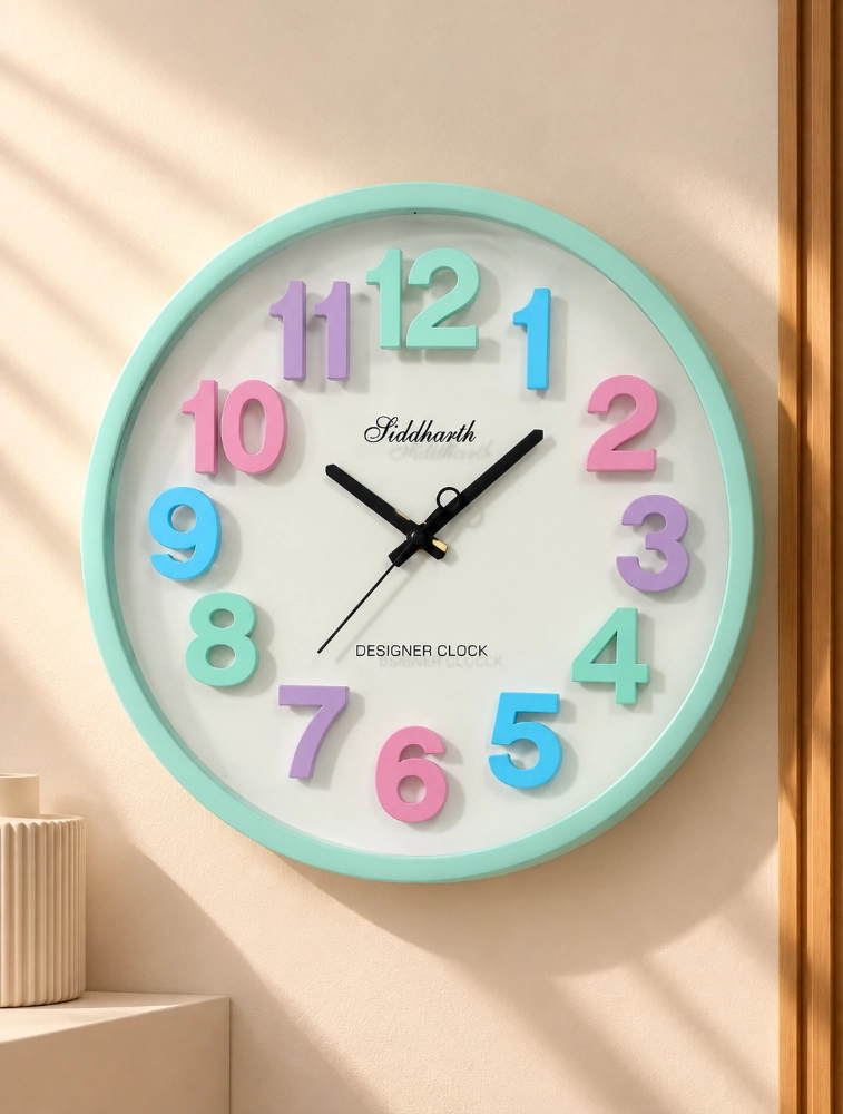 White Pista  Siddharth Quartz Designer Wall Clock For Home And Office 