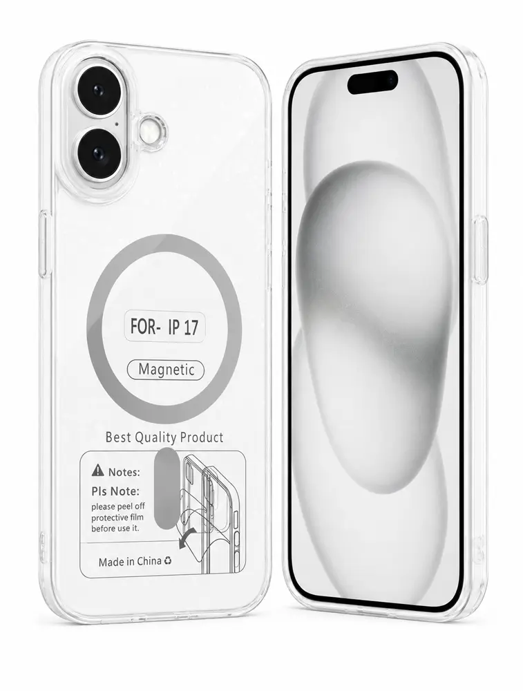 White Poly Magnetic Back Case for iPhone 17