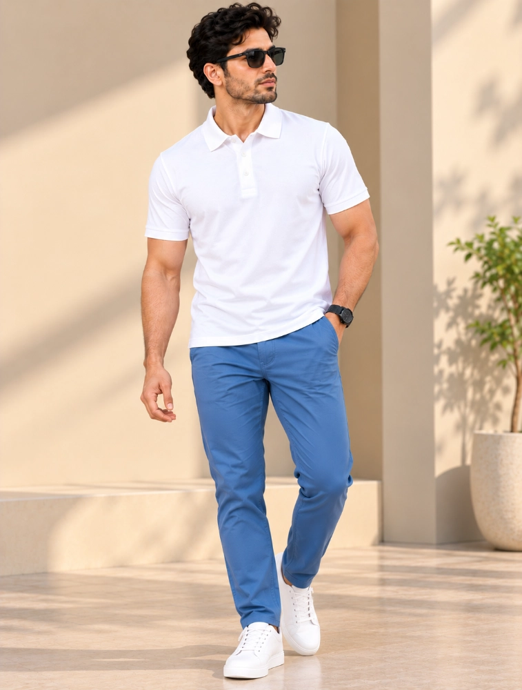 White Polycotton 220 GSM Polo Tshirt