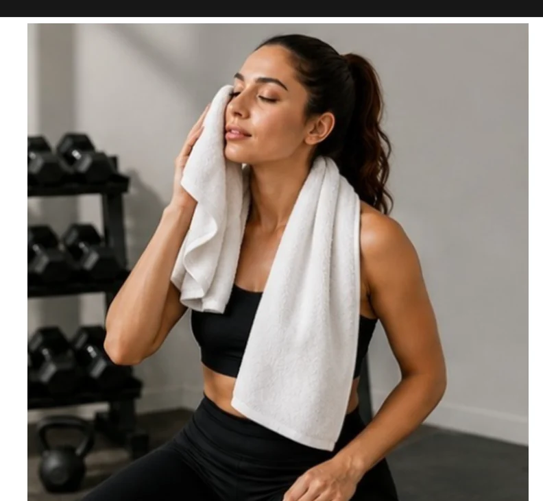 White Premium Microfiber Gym Towel 40 x 60 cm