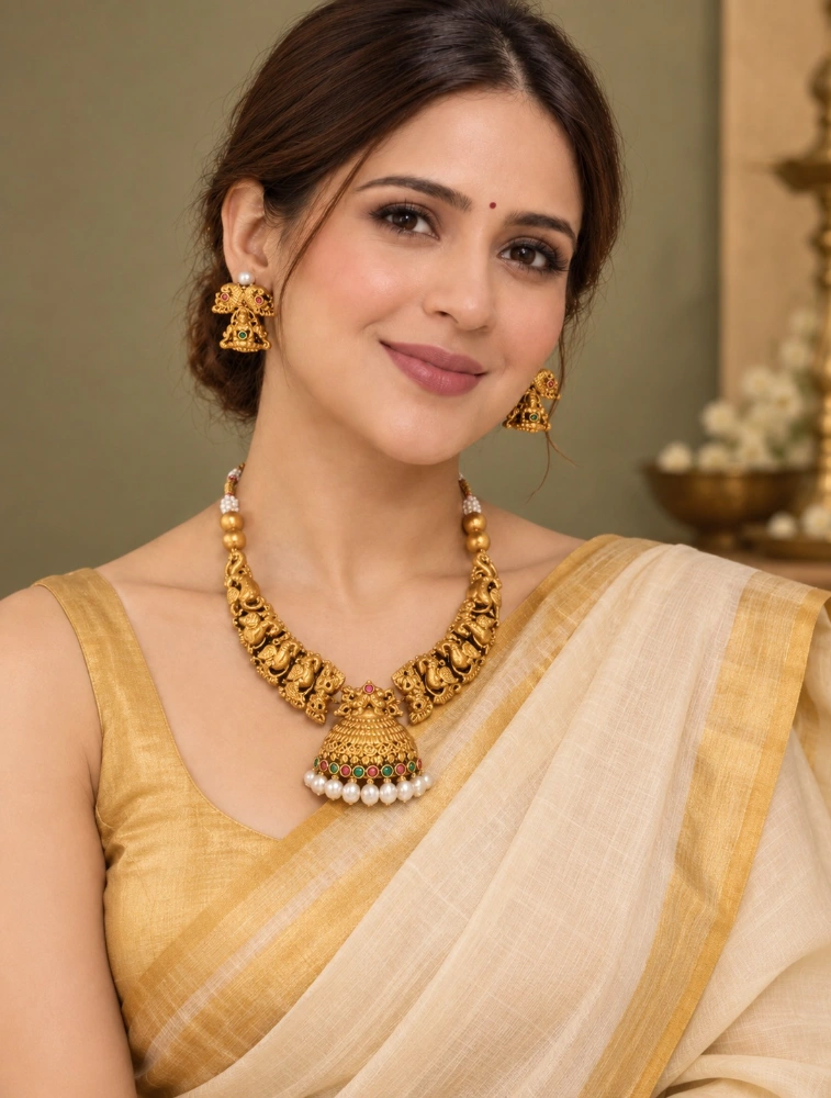 White Rajhamsa Terracotta Jewellery Set