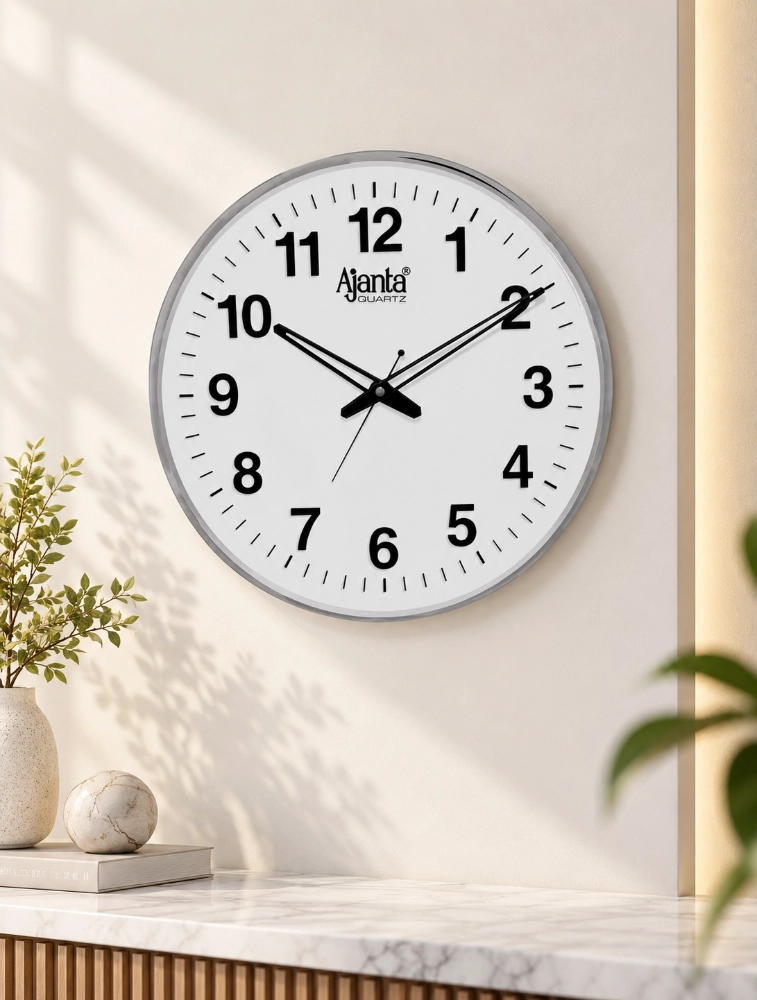 White Round Analog Wall Clock 397