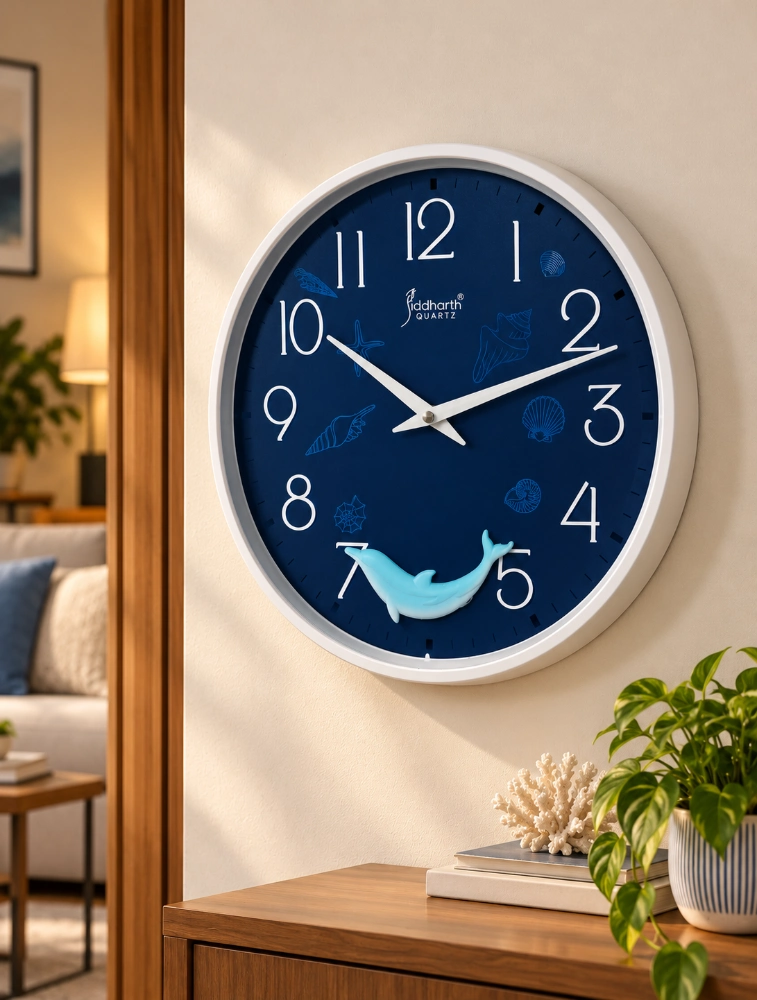 White Siddharth Wall Clock For Home 1333