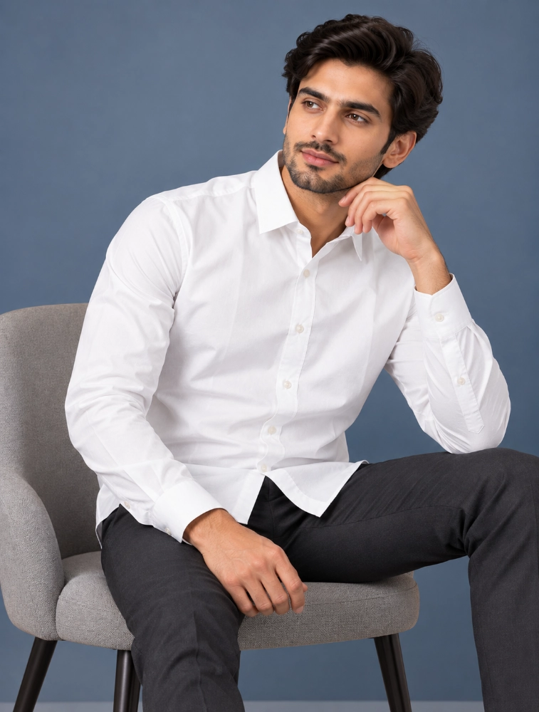 White UNIFAB INDIA Men Formal Shirt