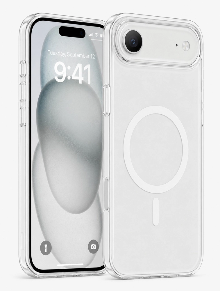 White Ultra Clear Magnetic Back Cover for iPhone 17