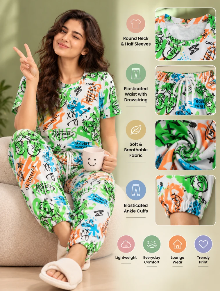 White Womens My Rules Coord set