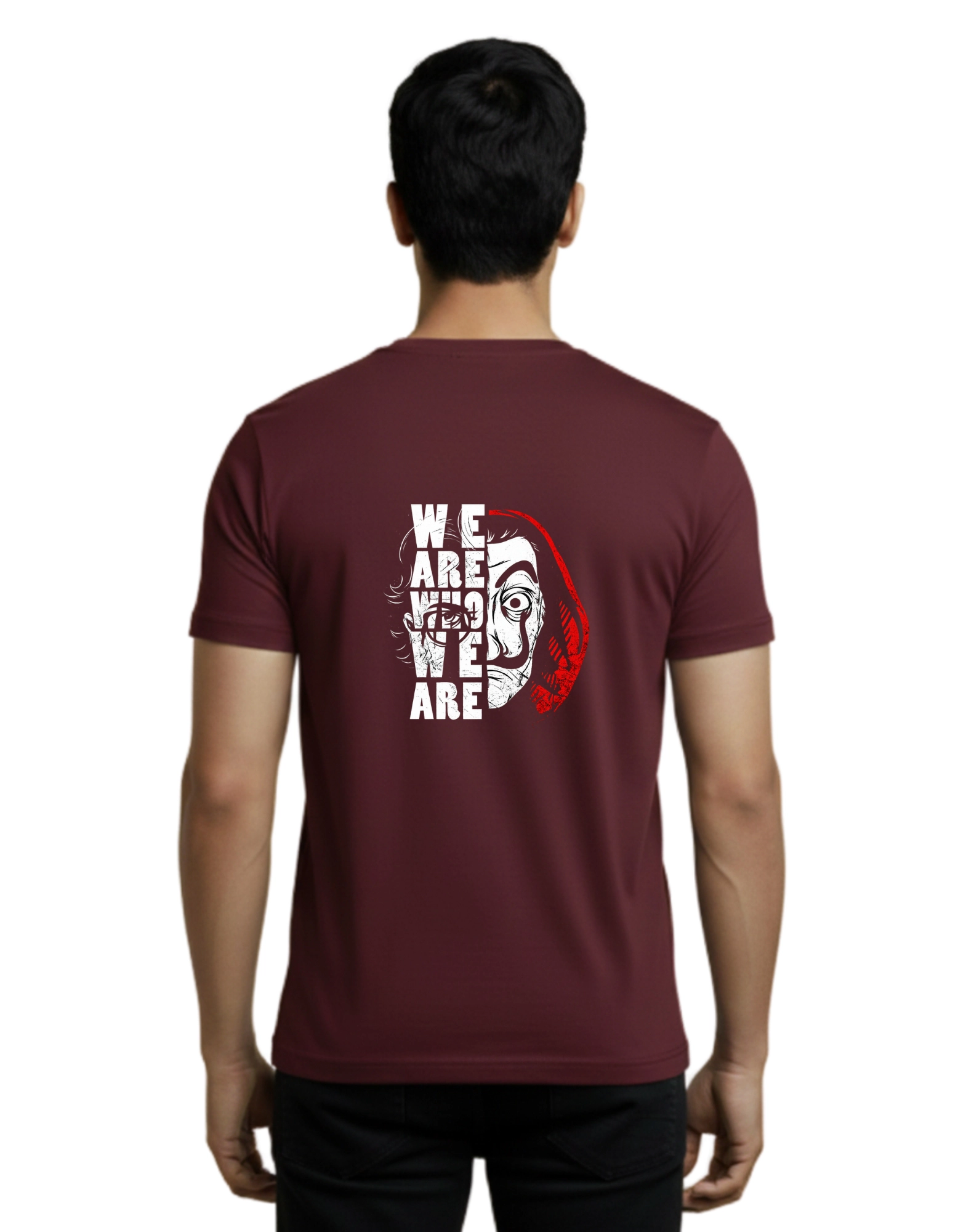 Who We Are Cotton Round Neck T-Shirt 180 GSM Maroon