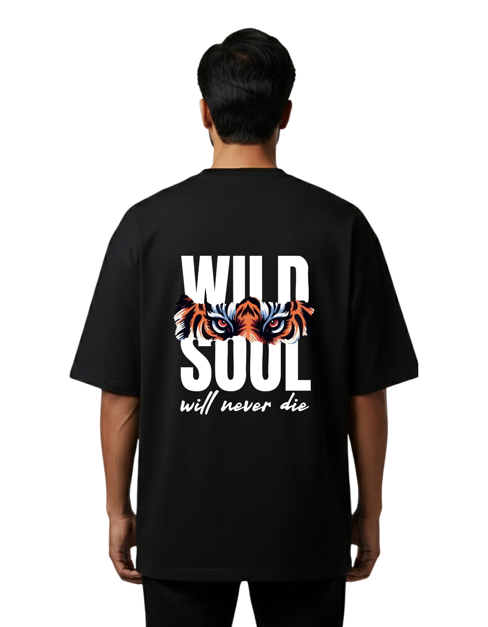 Wild Soul Oversized Cotton French Terry T-Shirt 240 GSM Black
