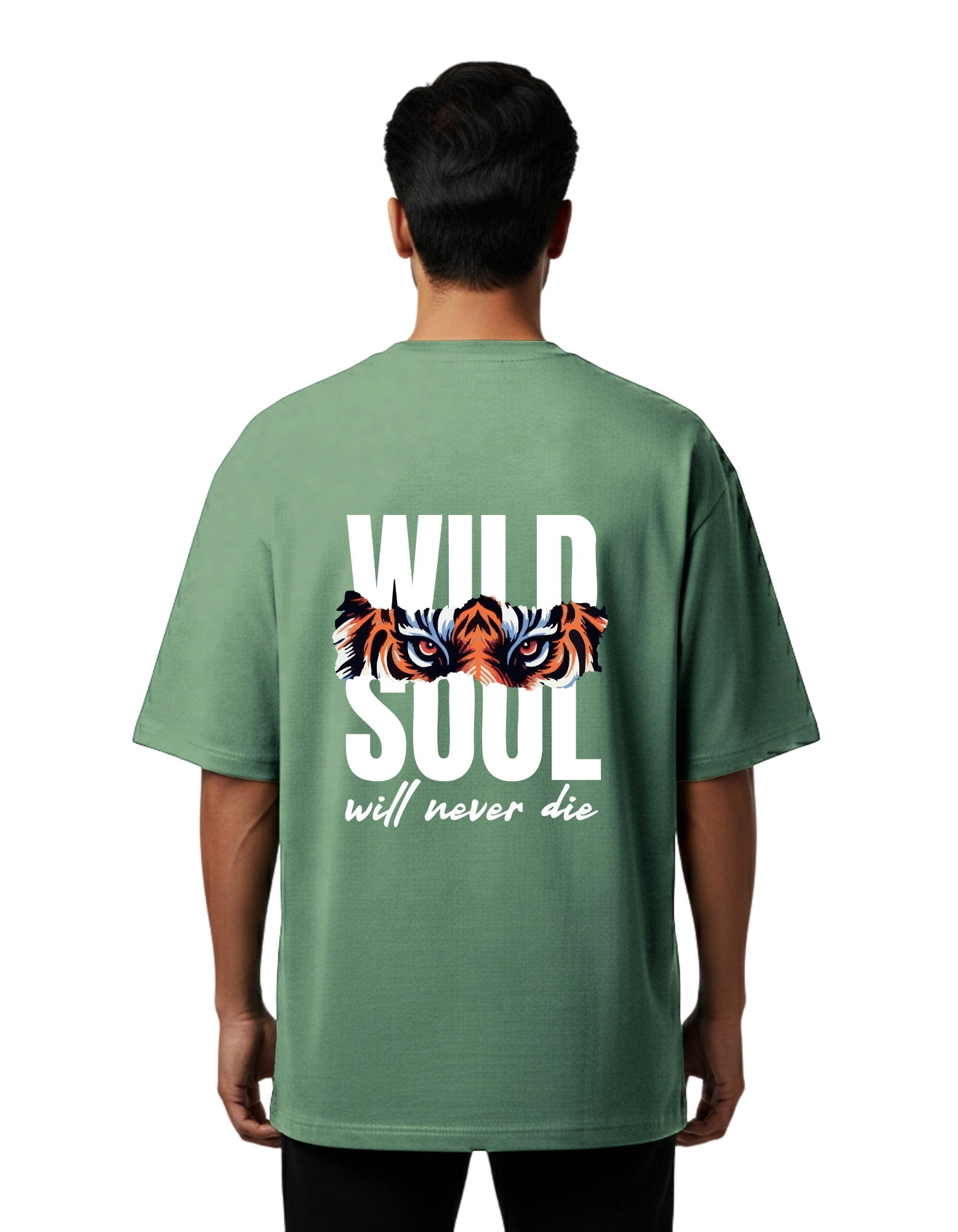Wild Soul Oversized Cotton French Terry T-Shirt 240 GSM D Green