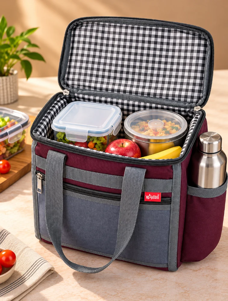 Wine Alpha Nemesis Square Large Smart Carry Lunch Bag