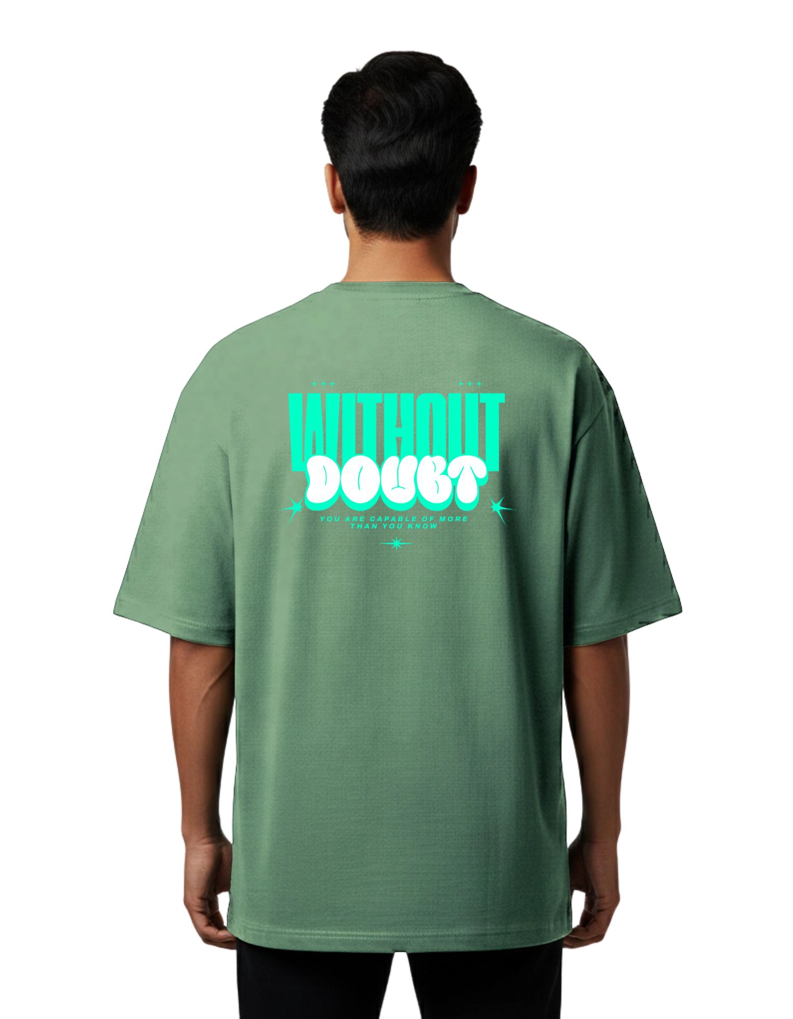 Without Doubt Oversize Cotton French Terry T-Shirt 240 GSM D Green
