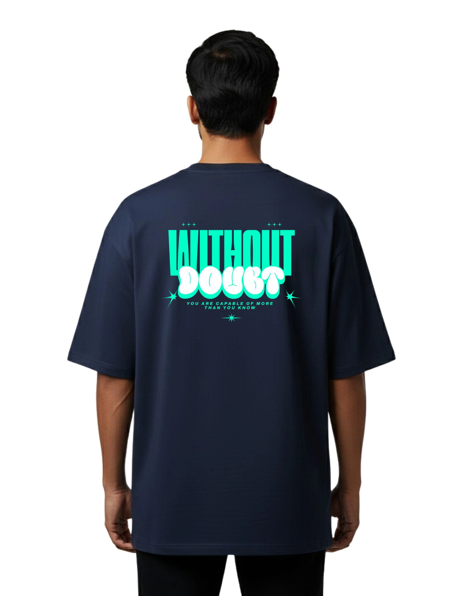 Without Doubt Oversize Cotton French Terry T-Shirt 240 GSM Navy Blue