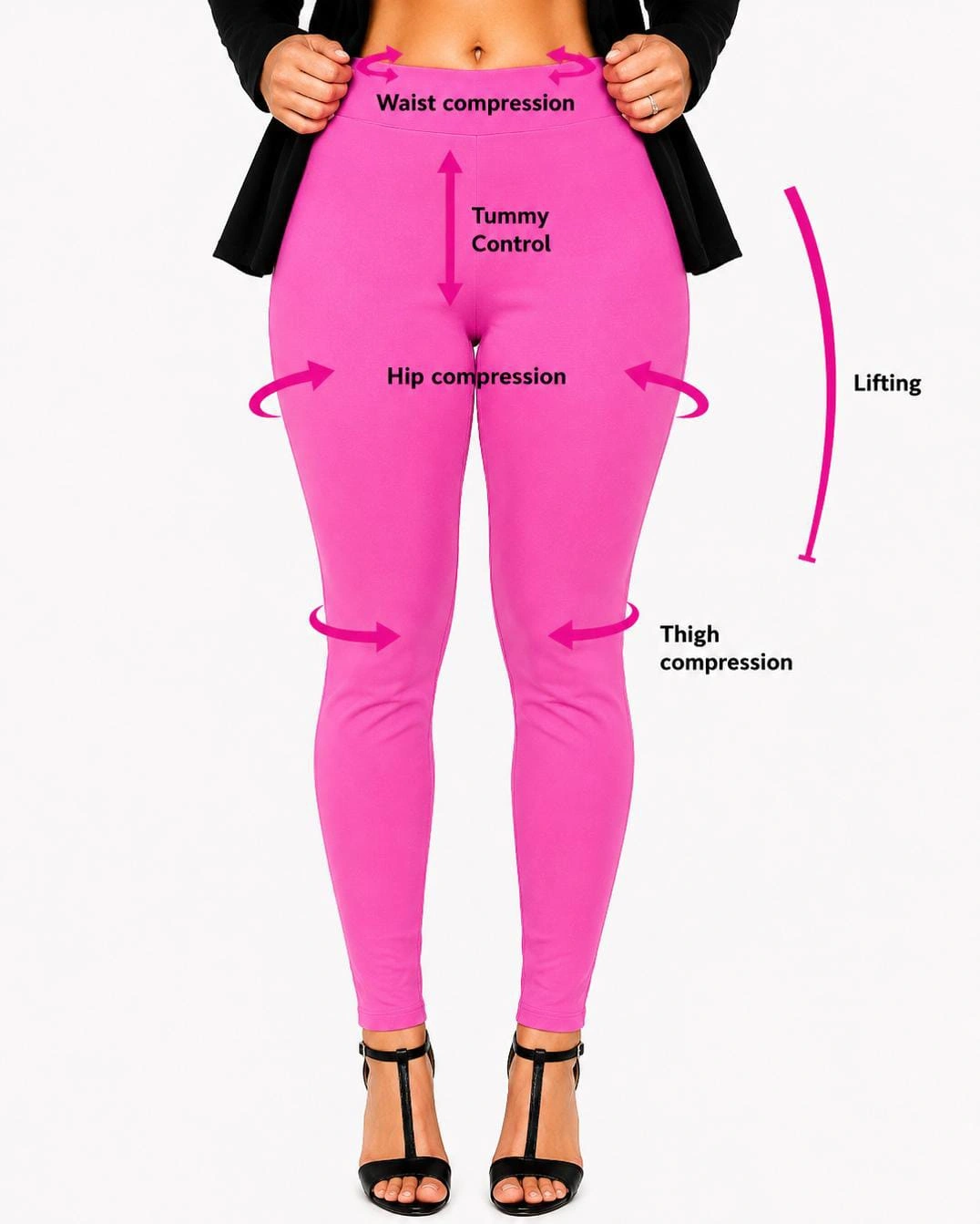Pink Womens Tummy Tucker Jegging — bulk from ₹1097