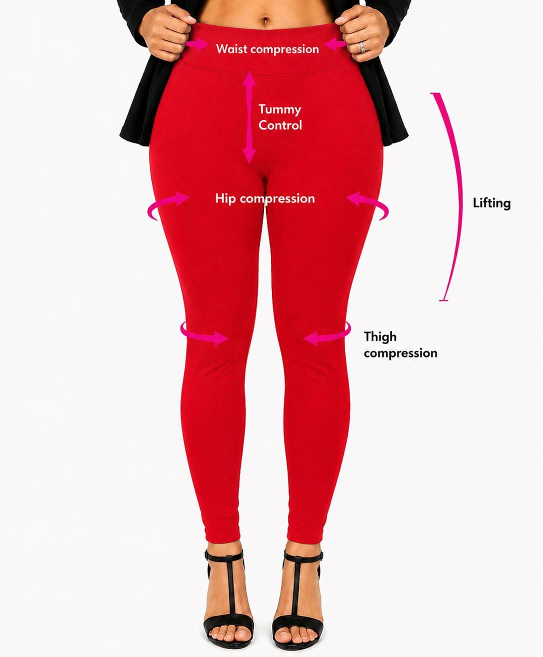 Red Womens Tummy Tucker Jegging — bulk from ₹1097