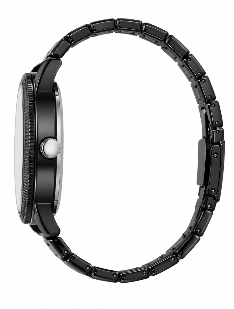 Womens Black Dial Luna Petal Analog Watch  