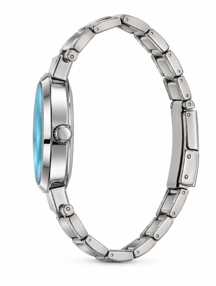Womens Blue Dial Daisy Charm With Classic Analog Watch