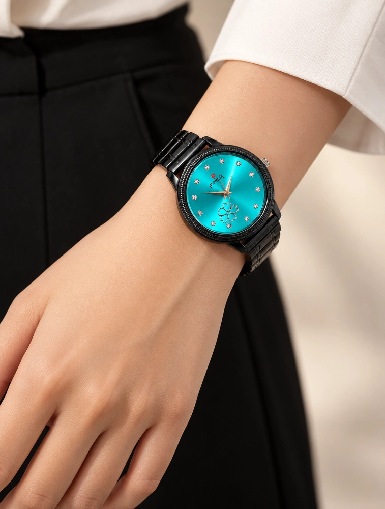 Womens Blue Dial Luna Petal Analog Watch