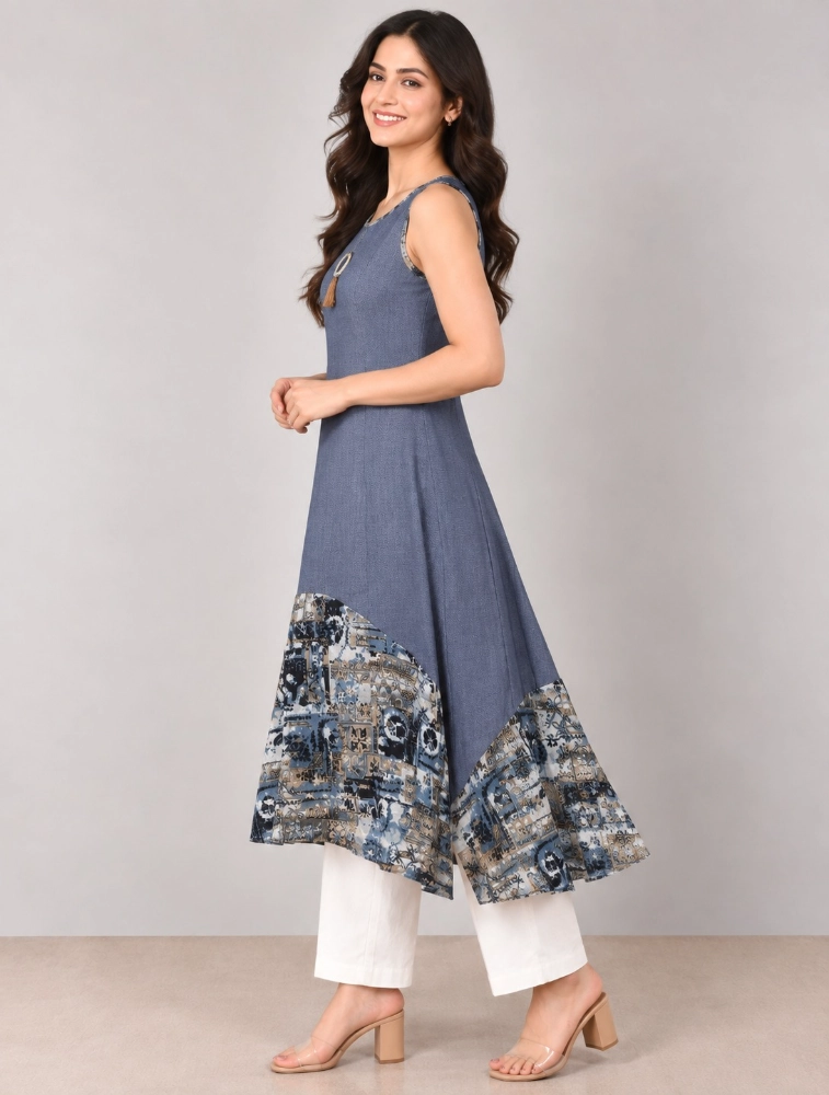 Womens Blue Earth Kurta