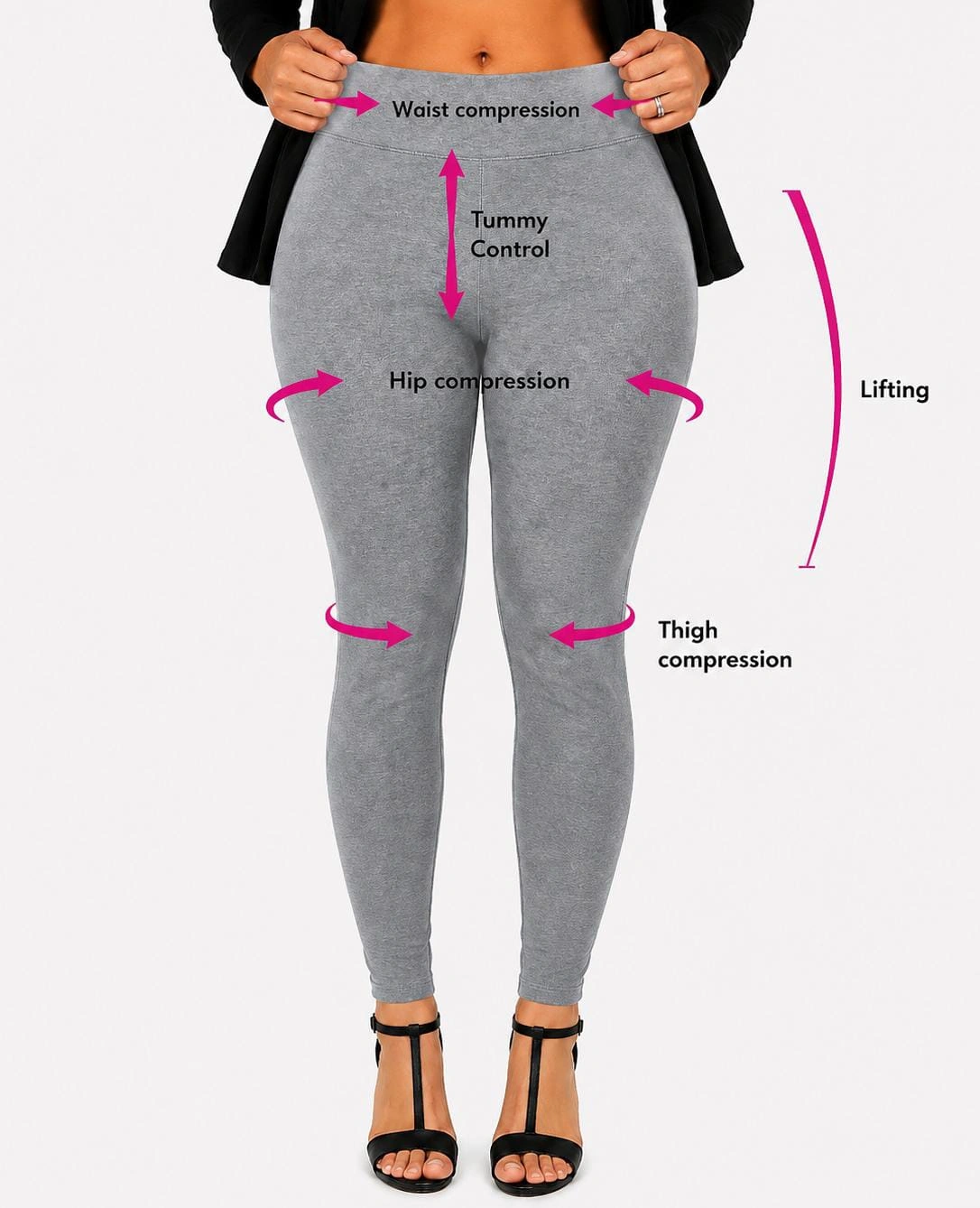 Grey Womens   Tummy Tucker Jegging — bulk from ₹1097
