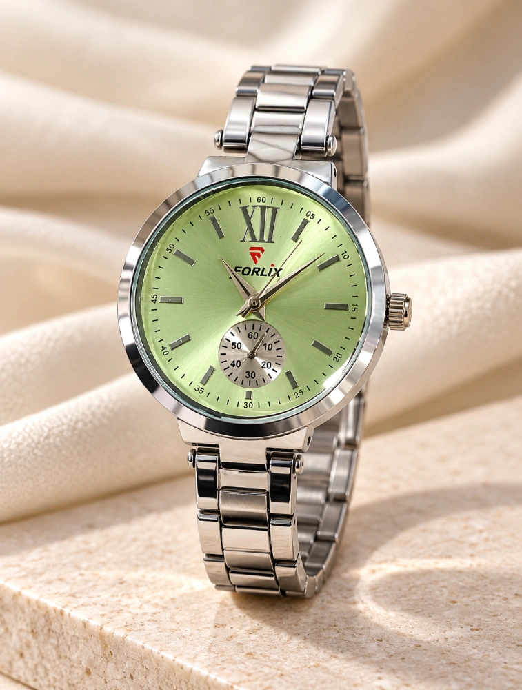Womens Pista Green Dial Daisy Charm Classic Watch