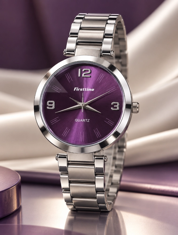 Womens Purple Dial Daisy Charm With Classic Analog Watch