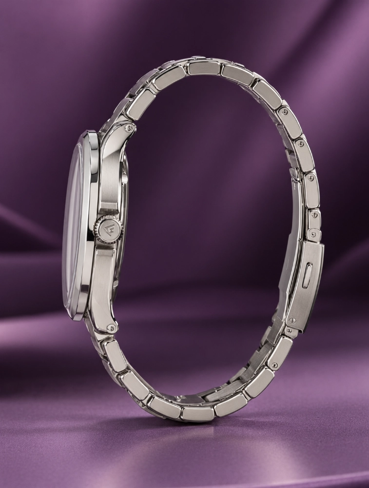 Womens Purple Dial Daisy Charm With Classic Analog Watch