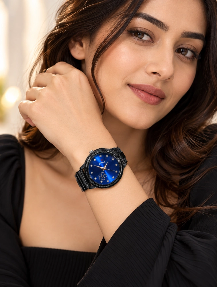 Womens Royal Blue Dial Luna Petal Analog Watch