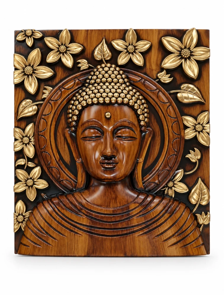 Wood Designer Buddha Wall Idol 3388