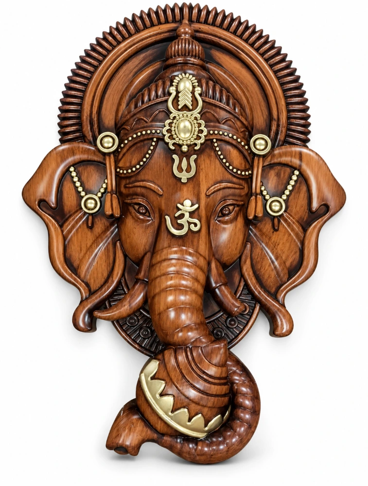 Wood Designer Sid Ganesh Wall Idol 3389