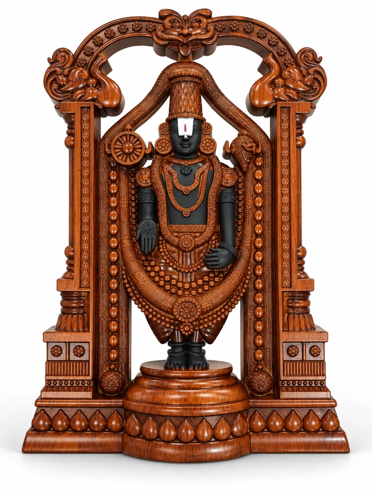 Wood SIFON Designer Tirupati Balaji Wall Idol 33810
