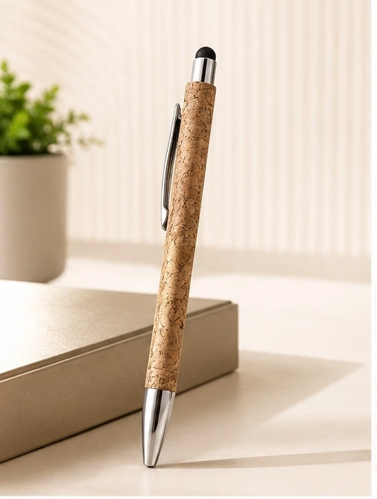 Wooden Cork Stylus Ball Pen