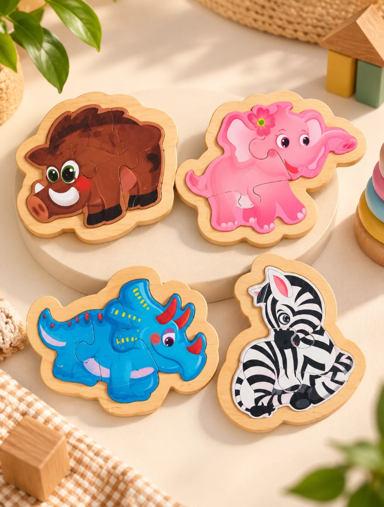 Wooden Jungle Animal Puzzle For Kids