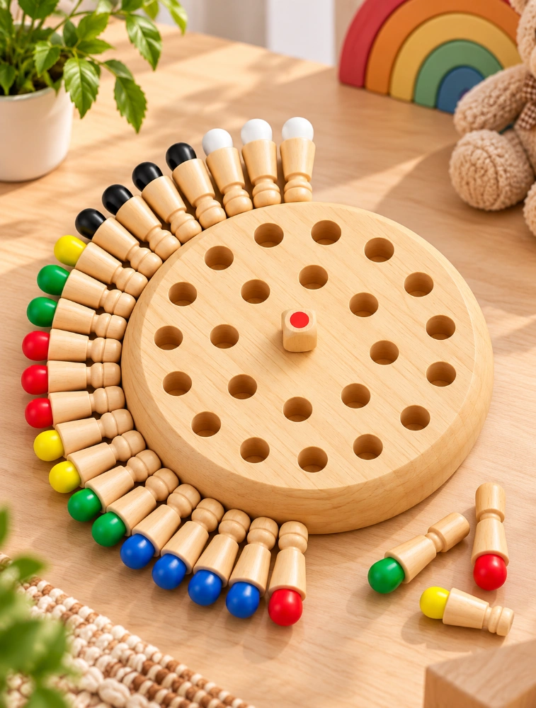 Wooden Memory Match Stick Chess Game For Kids