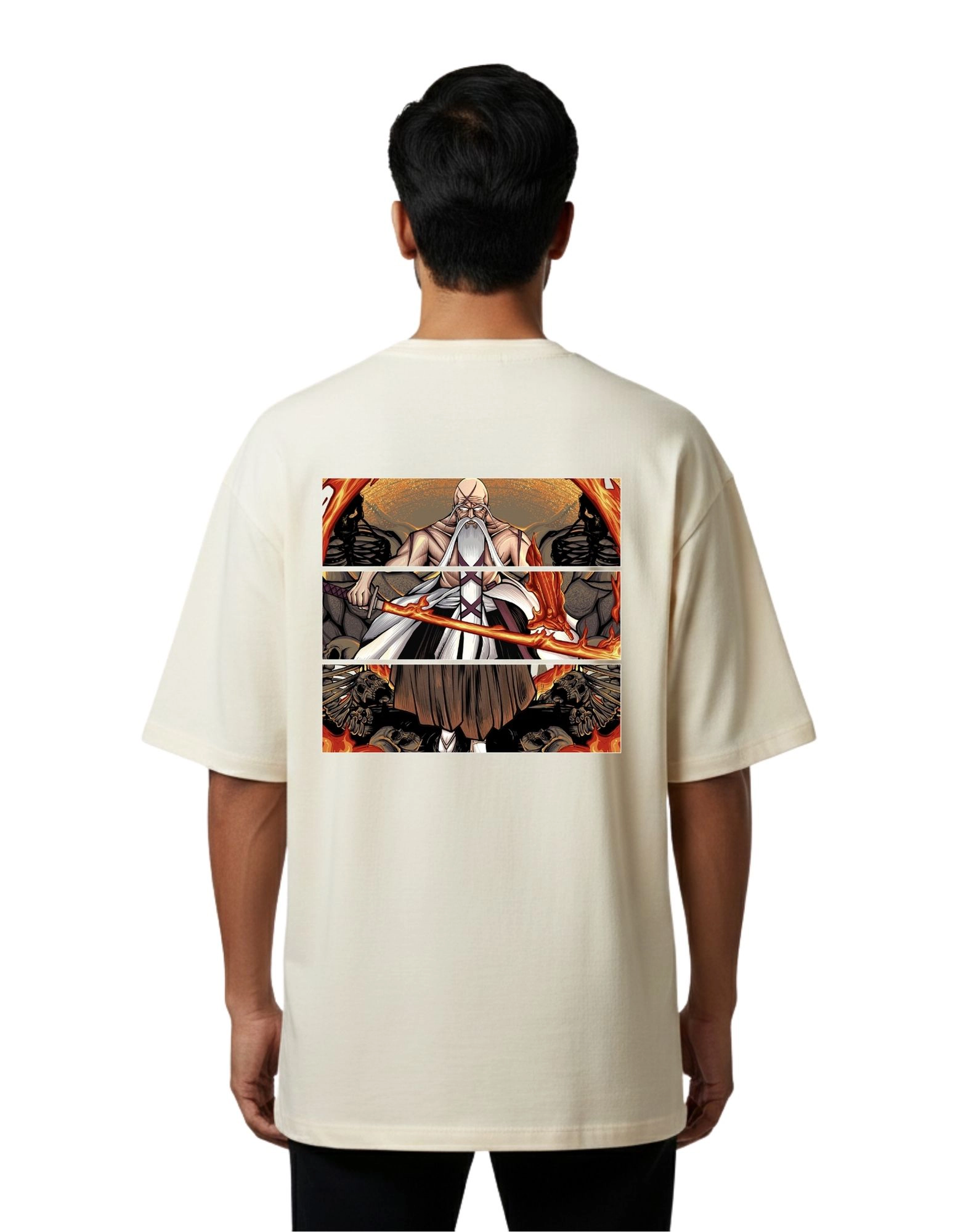 Yamamoto Oversized Cotton French Terry T-Shirt 240 GSM Beige