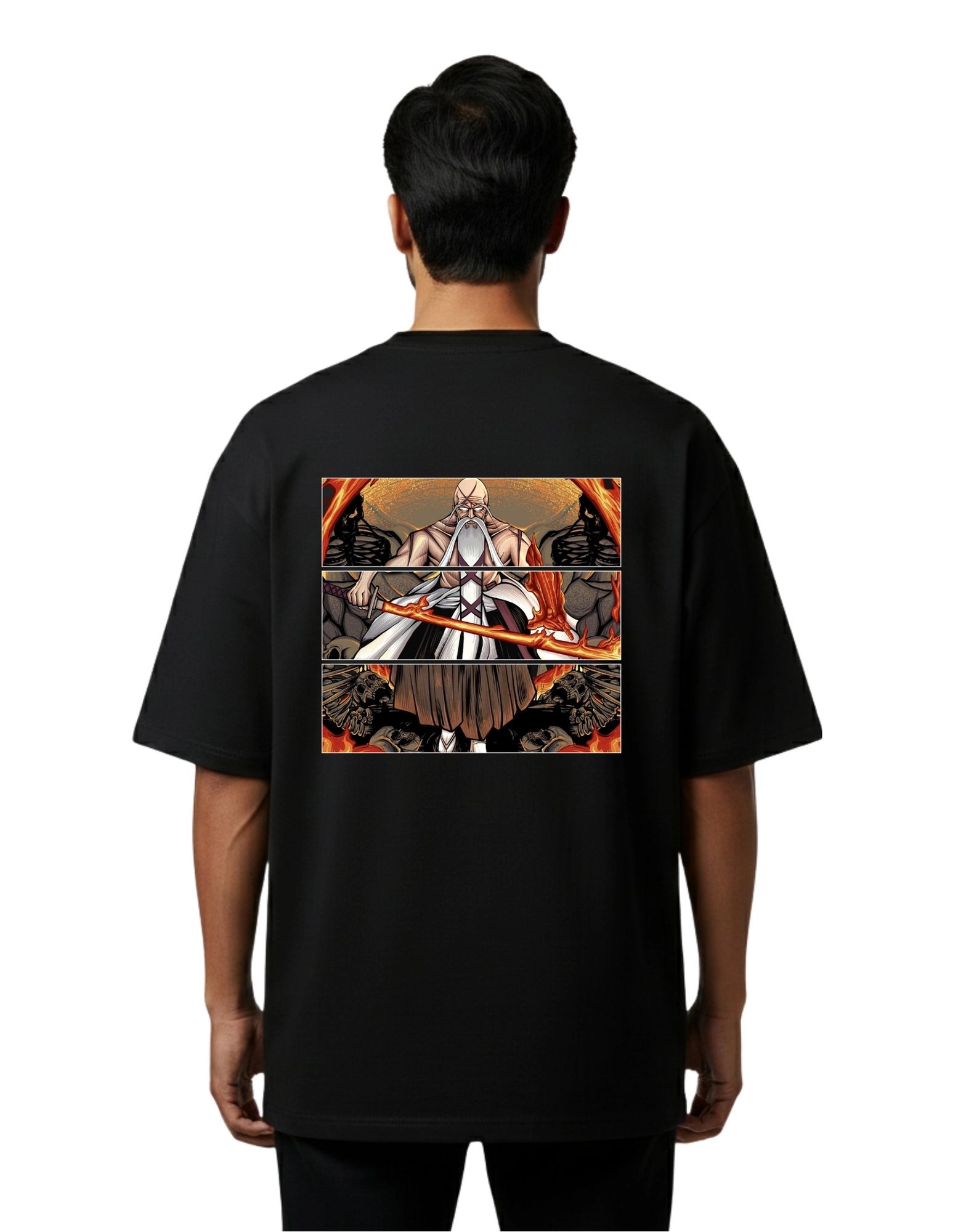 Yamamoto Oversized Cotton French Terry T-Shirt 240 GSM Black
