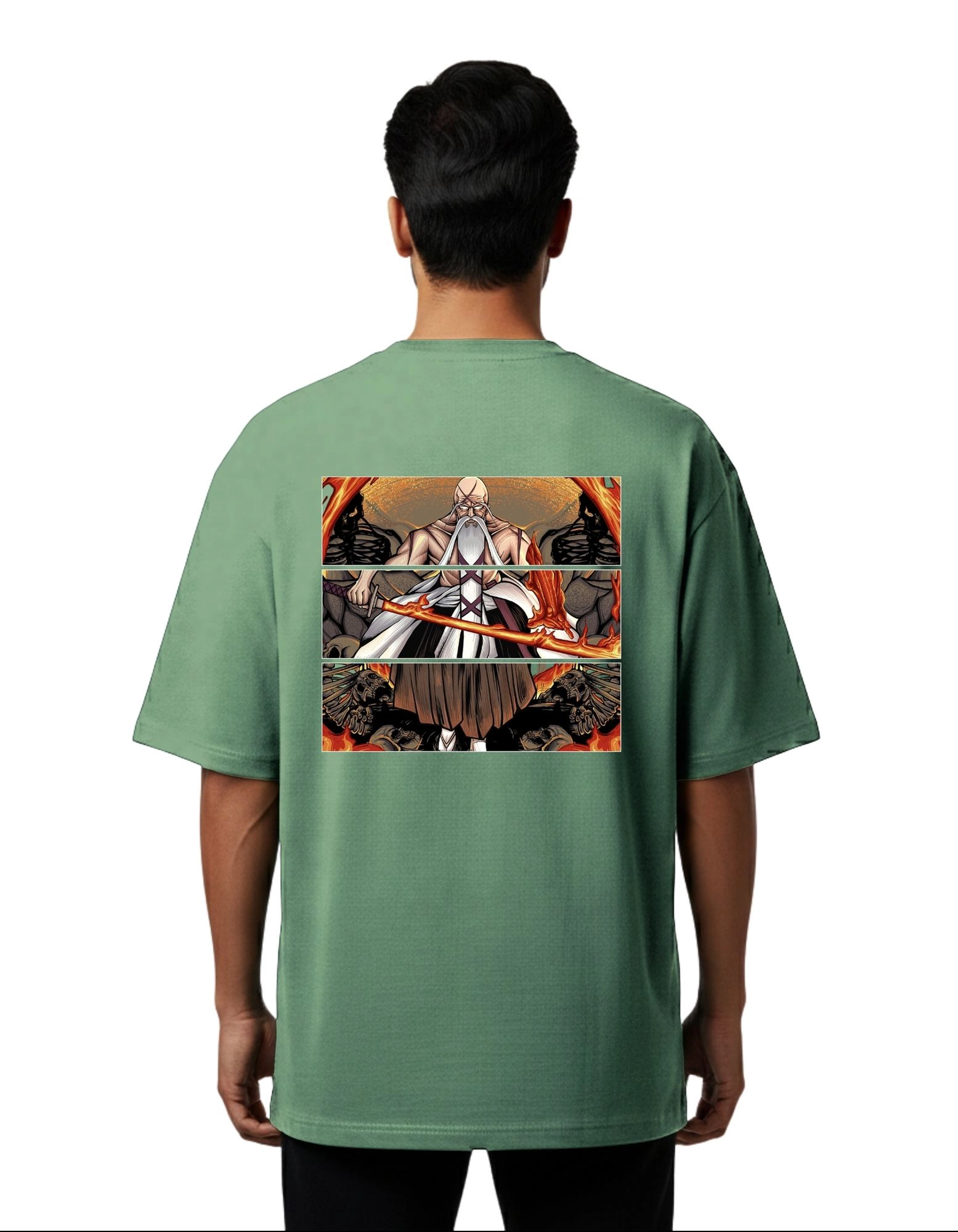 Yamamoto Oversized Cotton French Terry T-Shirt 240 GSM D Green