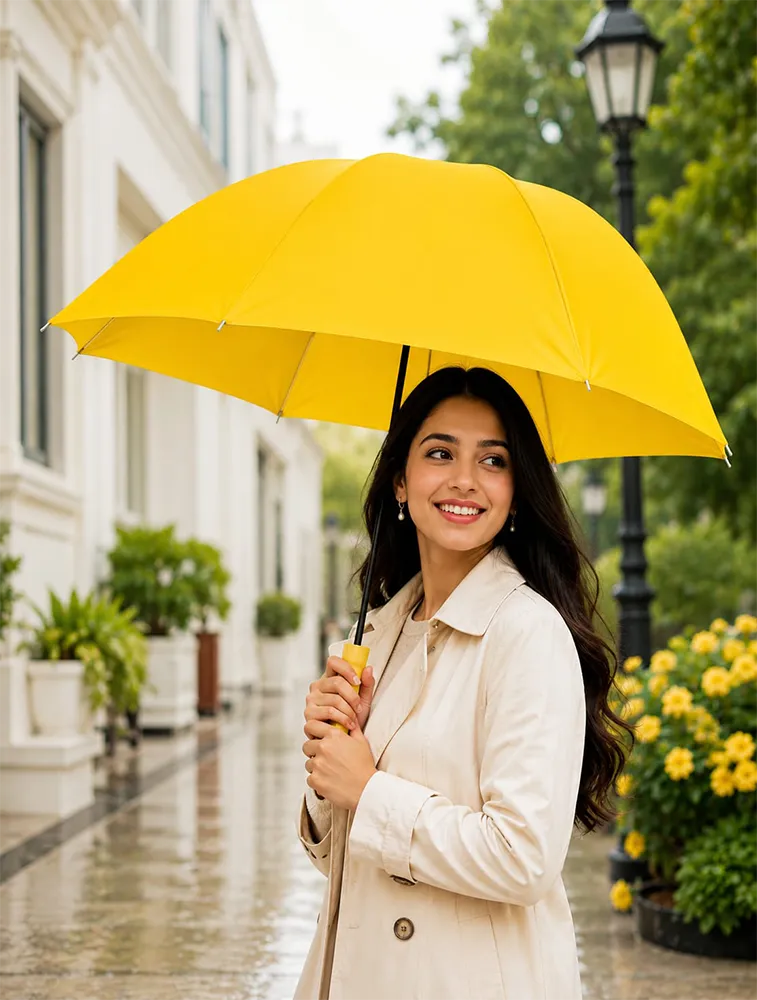 Yellow Bottle Style Foldable Umbrella
