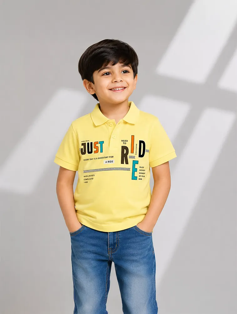  Yellow Boys Kids 180 GSM Poly T Shirts  