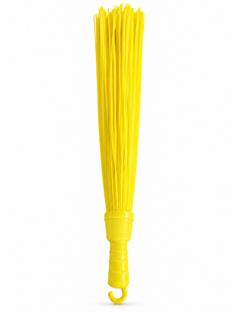 Yellow Hard Plastic Broom With Hook