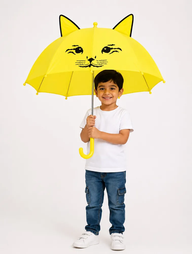 Yellow Kids Cartoon Umbrella 