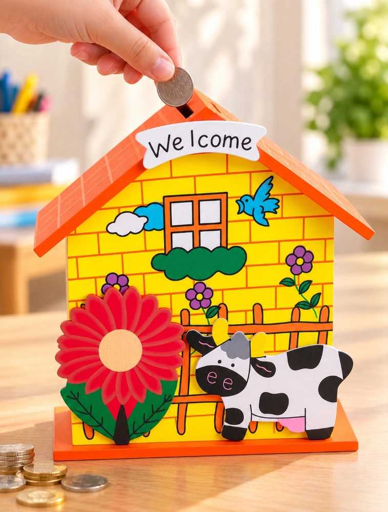 Yellow Wonder House Kids Coin Box 