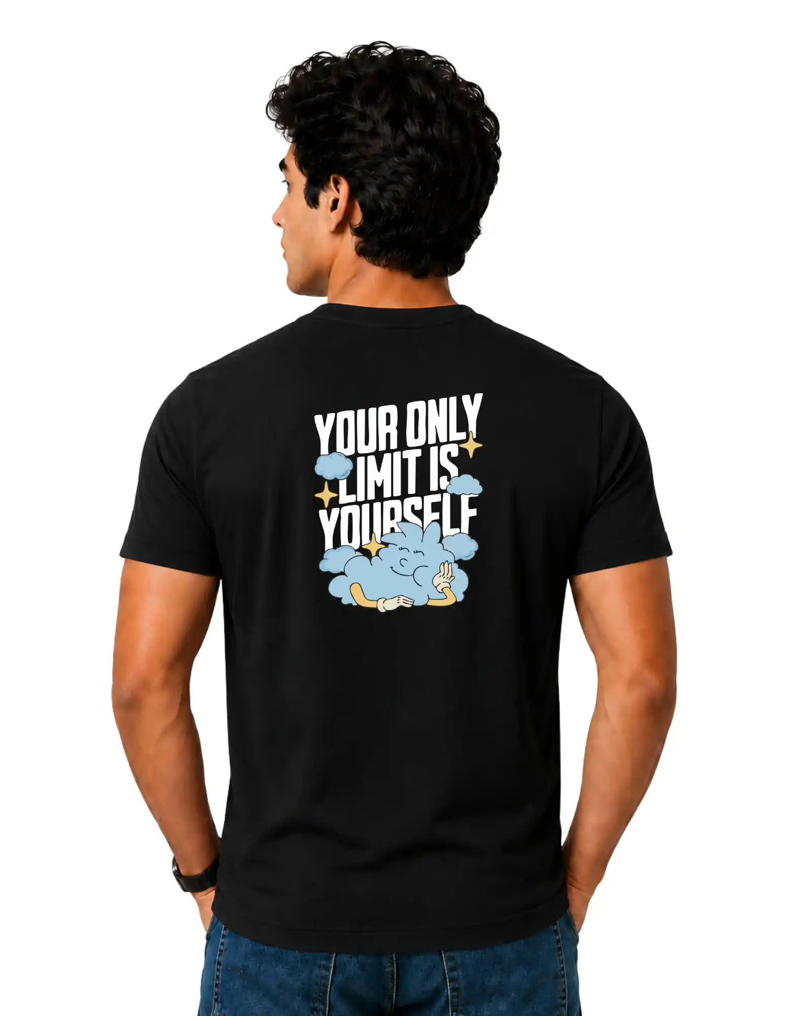 Your Only Limit Cotton Round Neck T-Shirt 180 GSM Black