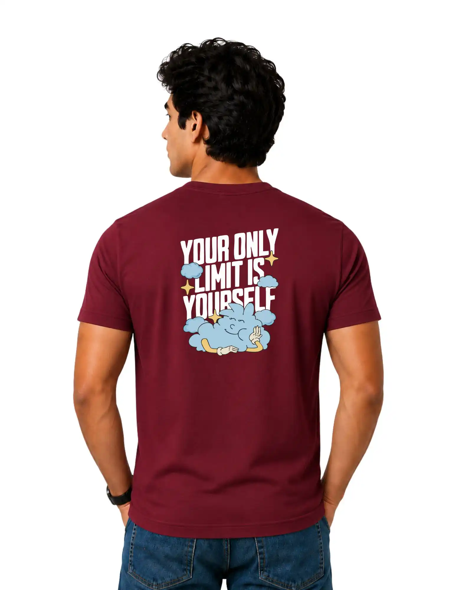 Your Only Limit Cotton Round Neck T-Shirt 180 GSM Maroon